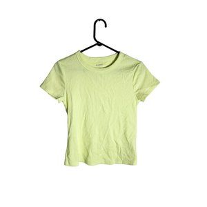 Old Navy Womens Short Sleeve Ribbed T-Shirt M Light Green Cotton Blend
